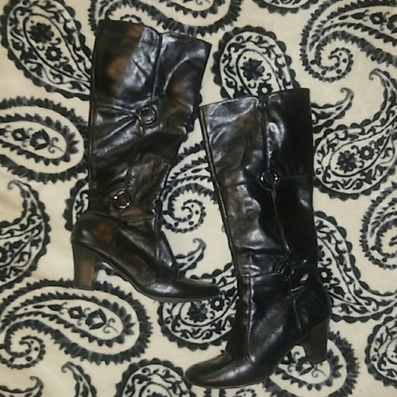 Black knee high boots