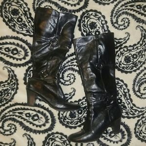 Black knee high boots