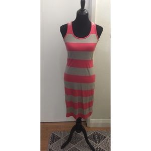 Striped knit midi dress