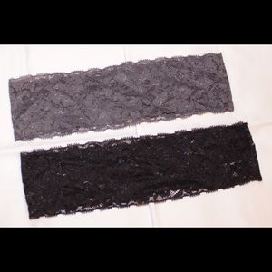 Grey and black lace headbands