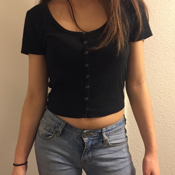 Forever 21 black crop top - Picture 1 of 4