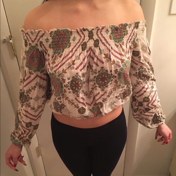 Floral off the shoulder shirt