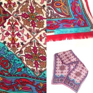 Oscar De La Renta Vintage Silk Hippy Luxury Scarf
