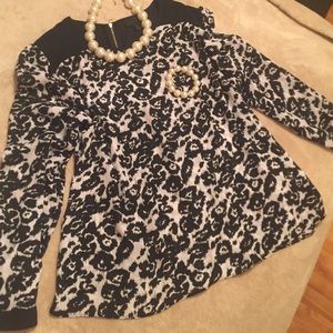 Black and white blouse