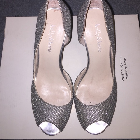Silver sparkle heels
