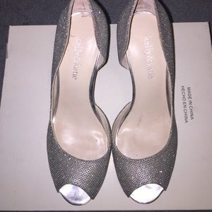 Silver sparkle heels