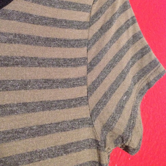 Army Green Stripped Tee - Picture 4 of 4