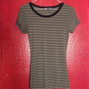 Army Green Stripped Tee