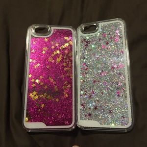 2 IPhone 6 glitter cases
