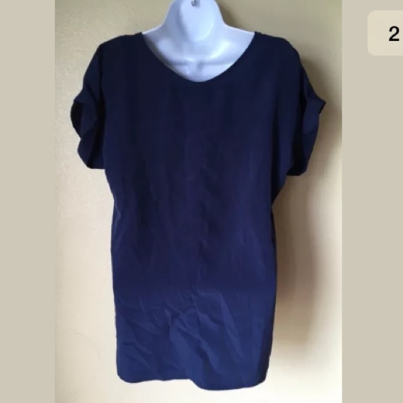 🚨Old Navy Cuffed Short sleeve Blue Shirt S - Picture 2 of 3