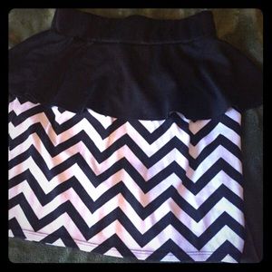 Peplum pencil chevron skirt