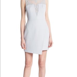 Adorable Pale Blue with Insert Lace Sheath Dress