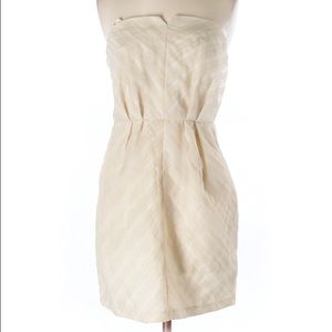 NWT BCBGeneration Cream Silk Chevron Dress