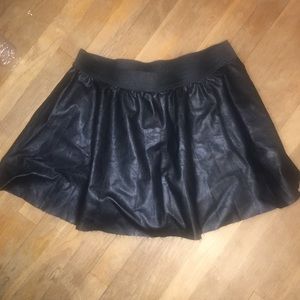 Black leather skirt