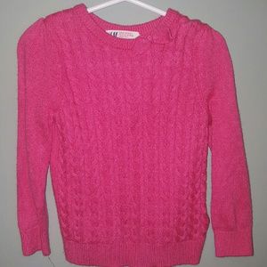 H&M Pink Cable Knit Sweater w/ Bow