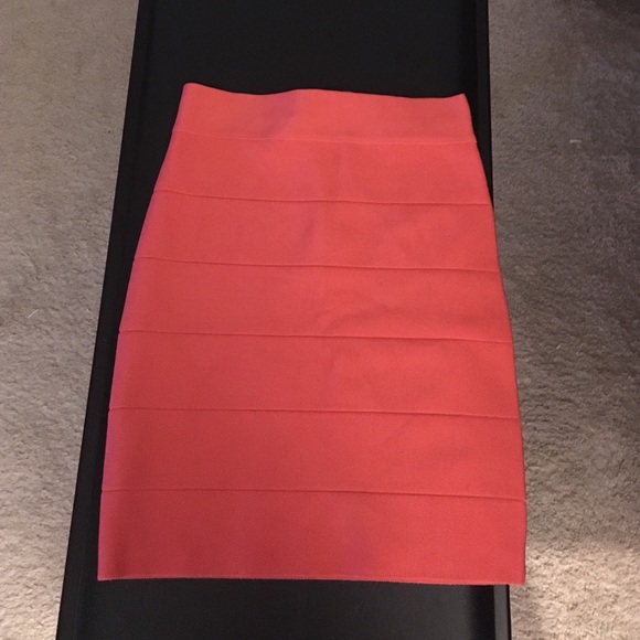 bebe Dresses & Skirts - 🔥NWT Bebe coral bandage mini bodycon skirt