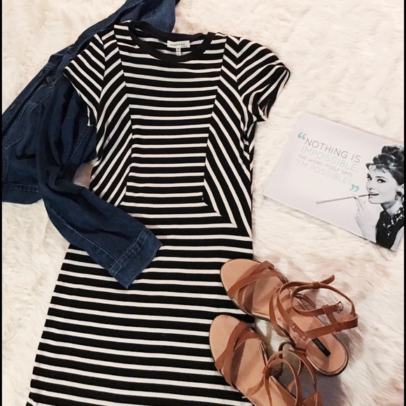 Monteau Dresses & Skirts - Black Striped Dress