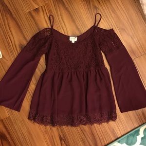 Maroon blouse from Pacsun
