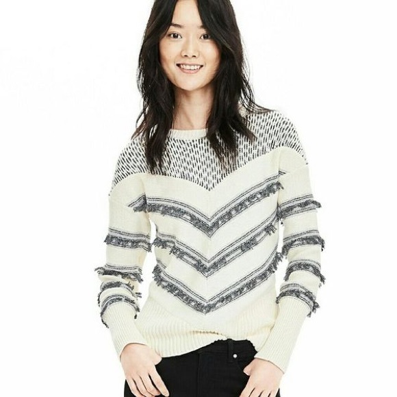 Banana Republic Chevron Fringe Sweater