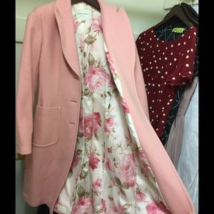 Banana Republic Pink Tailored Wool Winter Coat