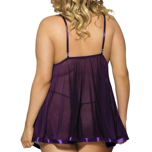 Babydoll 2PC Set Lingerie in Plus and Regular Size - Picture 5 of 6