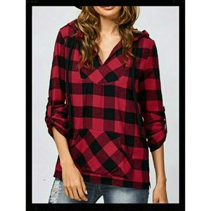 Kangaroo Plaid Hoodie