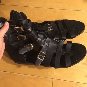 Black gladiator sandals