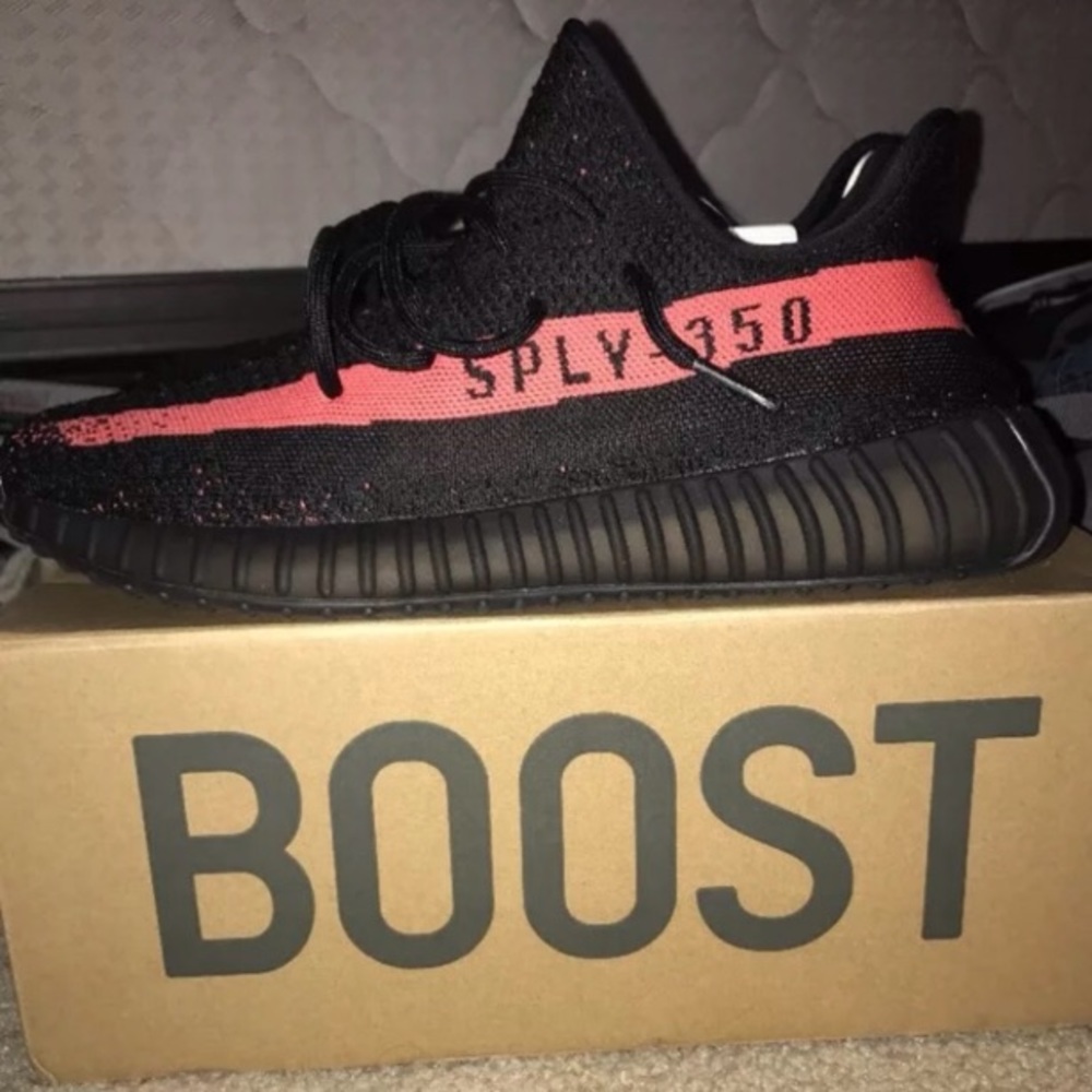 Authentic Yeezy 350 Boost Core Black/Red Sz 11.5