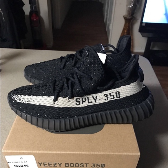 UA Authentic Yeezy 350 Boost Core Black/White