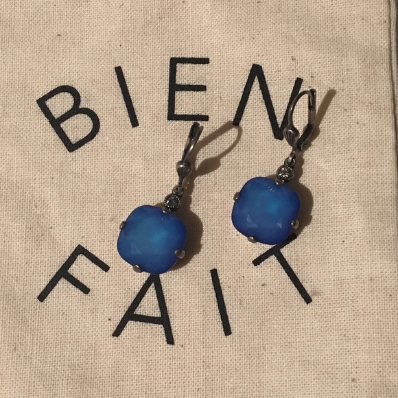 Parisian inspired Merky blue earrings