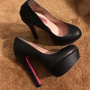 Betsey Johnson Heels with a corset detail!