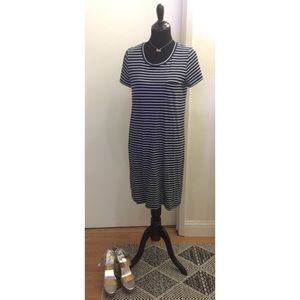 Navy Striped T-Shirt Dress