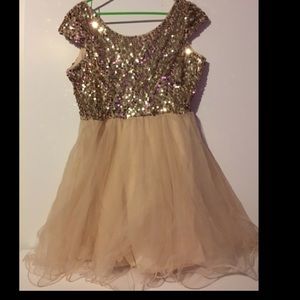Rue21 Gold/Cream sequins dress