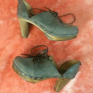 Sanita 38 Wooden Heel Clog Brown