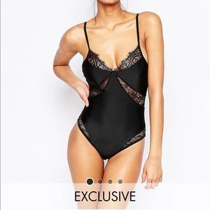 Black lace swimsuit