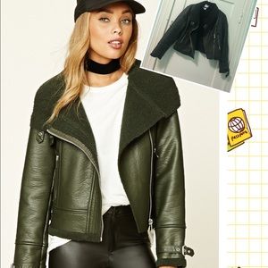 Green Moto Jacket F21