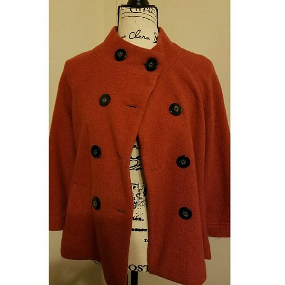 Chicos pumpkin rust orange wool coat
