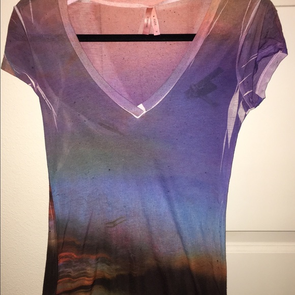 Urban Outfitters Sparkle & Fade Watercolor V Neck