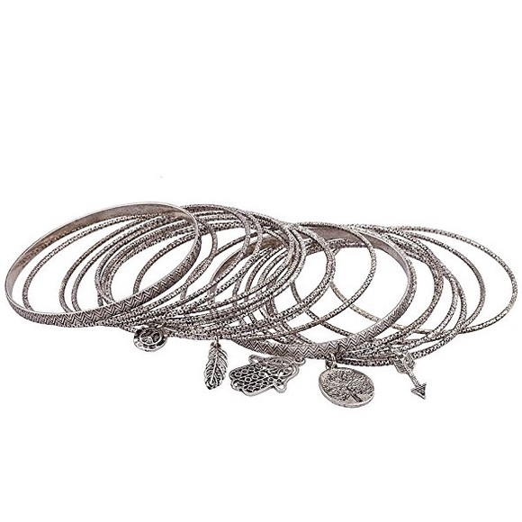 Silver Boho Charm Bracelet Set - Picture 2 of 2