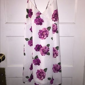 Crossback Purple Floral Dress