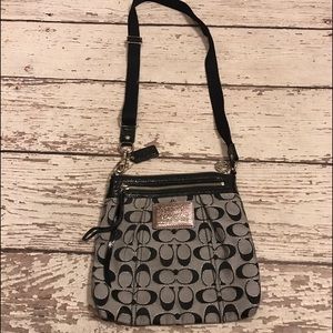 Coach Poppy Crossbody Purse. Black/Grey