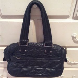 Black Leather Handbag w/ Stars