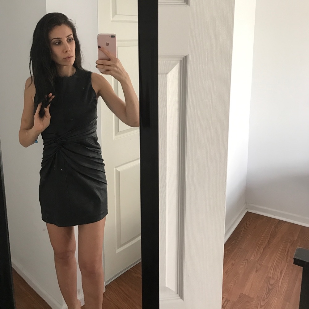 A.L.C. Authentic leather dress with knot in front