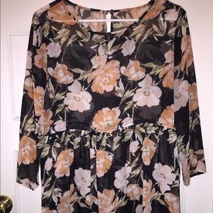 Sheer Floral Top