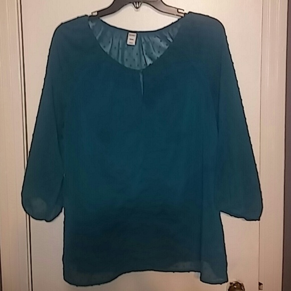 Turquoise chiffon blouse