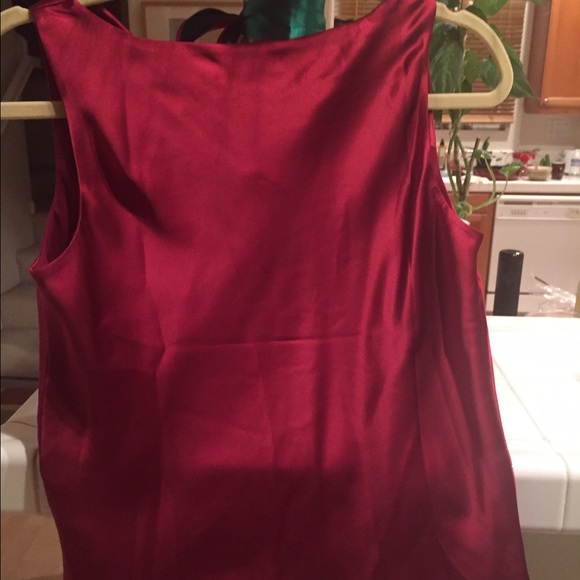 Red silk top - Picture 2 of 2