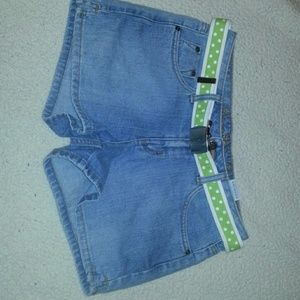 Jean shorts with cute polka dot belt-sz 5 Junior