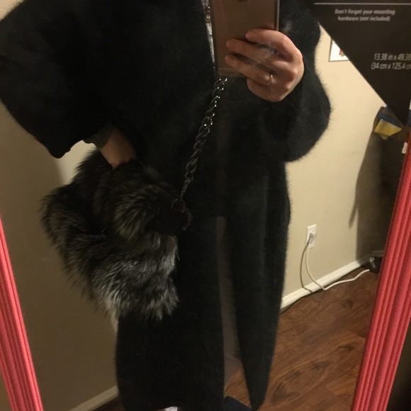 Real fox fur cross bag