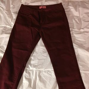 Wax Jean butt enhancing maroon jeans