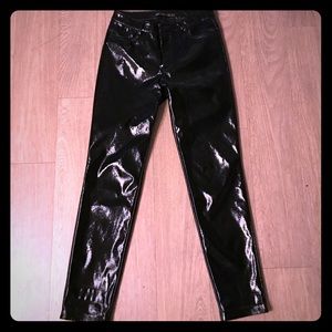 Zara Black Vinyl Vintage Pants